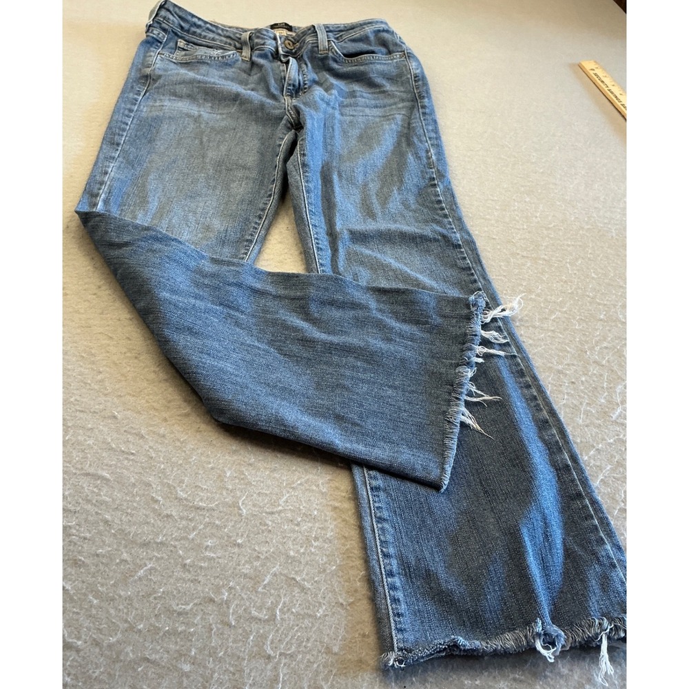 Just Black Denim Jeans Raw‎ Hem Medium Wash 29 Straight Leg Made in USA BP1065